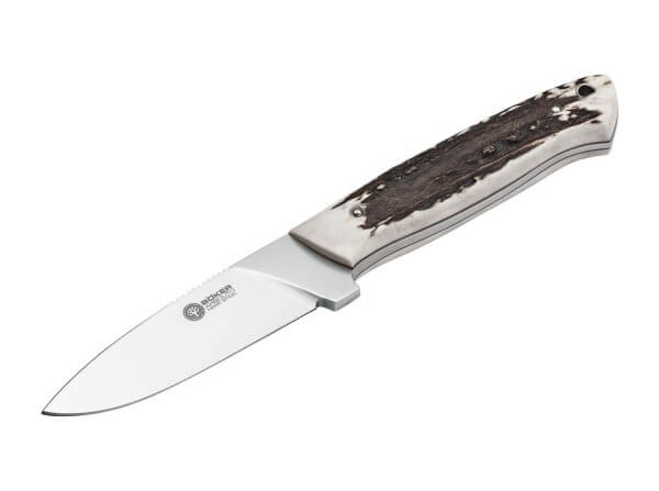 Fixed Blade Knives, Brown, Fixed, N695, Stag