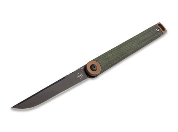 Pocket Knife, Green, Flipper, Linerlock, D2, Micarta