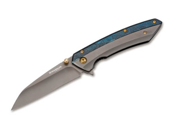 Pocket Knife, Blue, Flipper, Linerlock, 440A, Stainless Steel