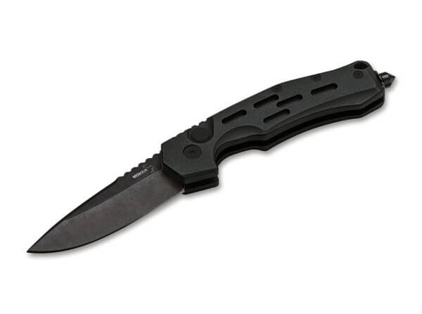 Pocket Knives, Black, Push Button, AUS-8, Aluminum