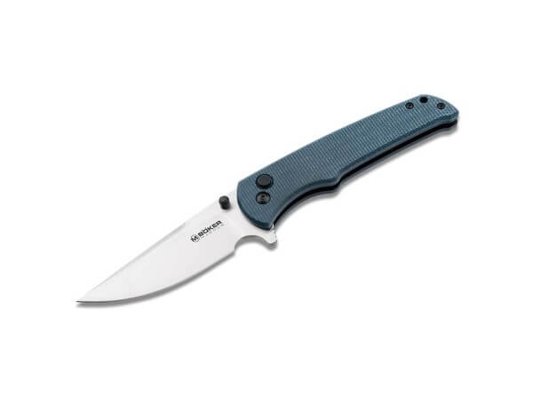 Pocket Knives, Blue, Thumb Stud, Button Lock, 440A, Micarta