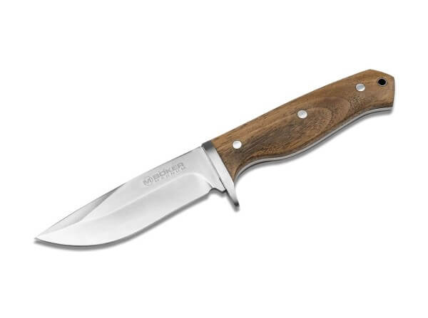 Fixed Blade Knives, Brown, Fixed, 440A, Walnut Wood