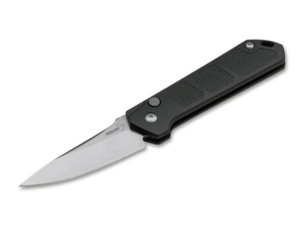 Pocket Knife, Black, No, Push Button, AUS-8, Aluminum