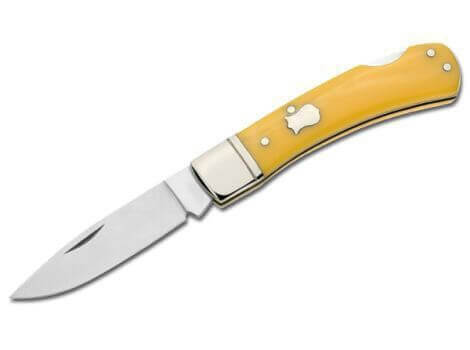 Pocket Knife, Yellow, Nail Nick, Backlock, 440C, Synthetic