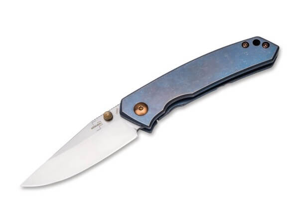 Pocket Knife, Blue, Thumb Stud, Framelock, CPM-S-35VN, Titanium