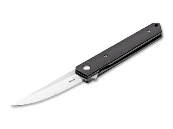 Pocket Knife, Black, Linerlock, D2, Carbon Fibre