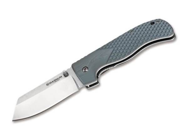 Pocket Knife, Grey, Thumb Stud, Framelock, 440A, G10