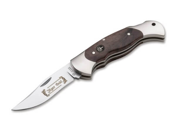 Pocket Knife, Brown, Nail Nick, Backlock, N690, Walnut Wood