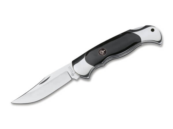 Pocket Knife, Black, Nail Nick, Backlock, N690, Buffalo Horn