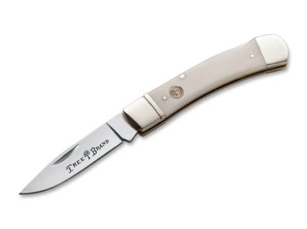 Pocket Knife, White, Nail Nick, Backlock, High Carbon Stainless Steel, Bone