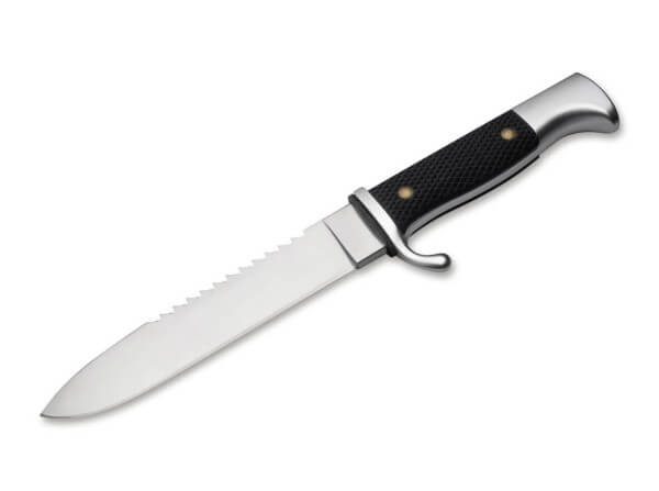Fixed Blade, Silver, Fixed, 440A, POM