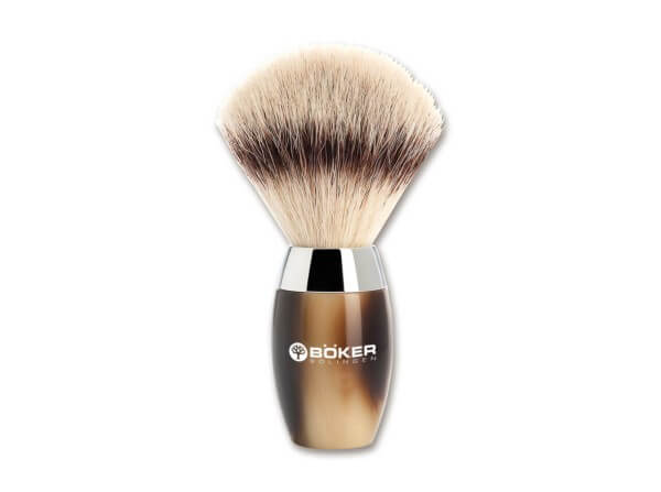 Shaving Brush, Brown, Synthetic Horn