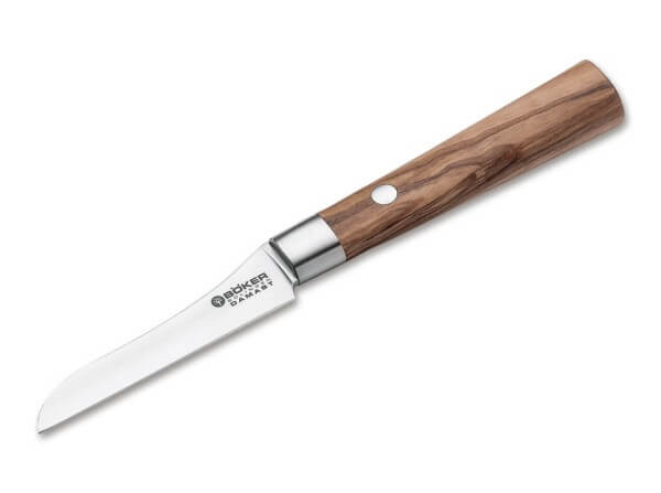 Kitchen Knife, Brown, Damascus, Olive Wood