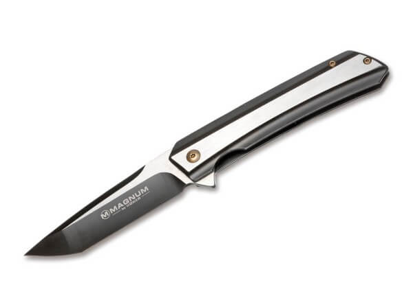Pocket Knife, Silver, Flipper, Linerlock, 440A, Stainless Steel