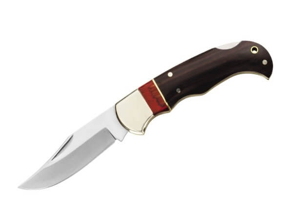 Pocket Knife, Brown, Nail Nick, Backlock, 440, Wood