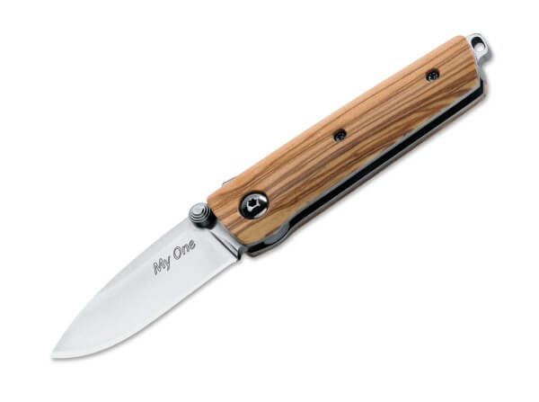 Pocket Knife, Brown, Thumb Stud, Backlock, N690, Olive Wood