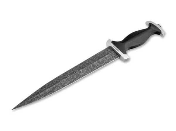 Fixed Blade Knives, Black, Damascus, Ebony