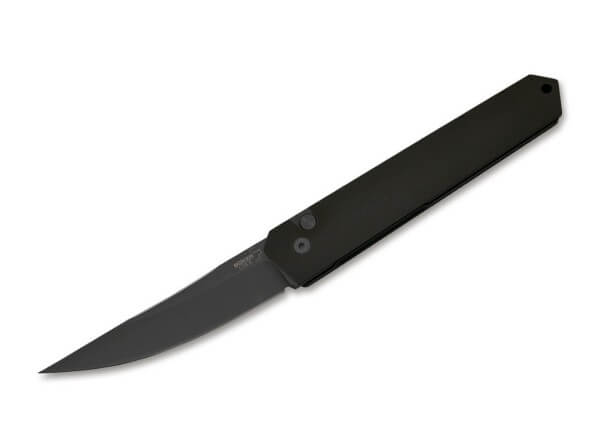 Pocket Knife, Black, Push Button, 154CM, Aluminum