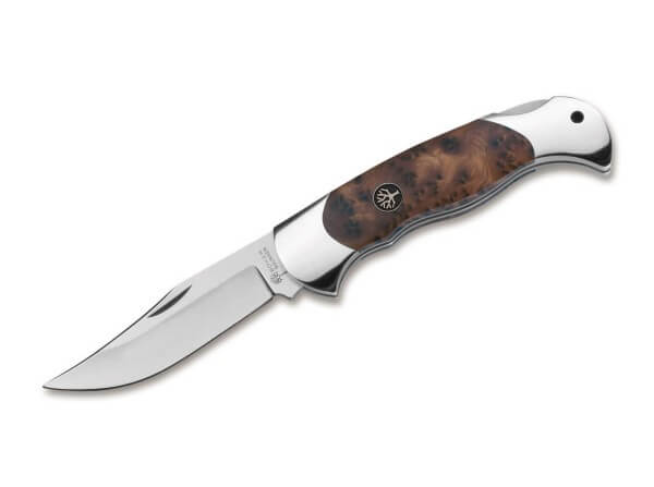 Pocket Knives, Brown, Nail Nick, Backlock, N690, Thuja Wood