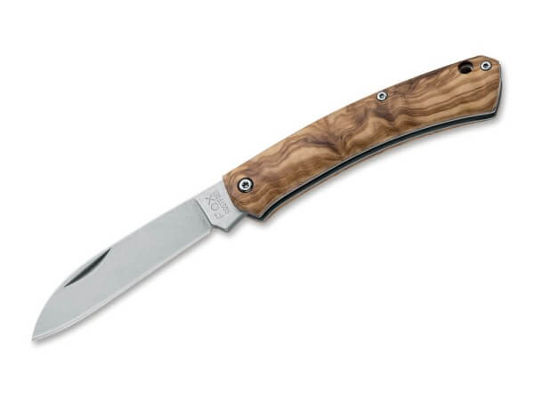 Pocket Knife, Brown, Nail Nick, Slipjoint, 420C, Olive Wood