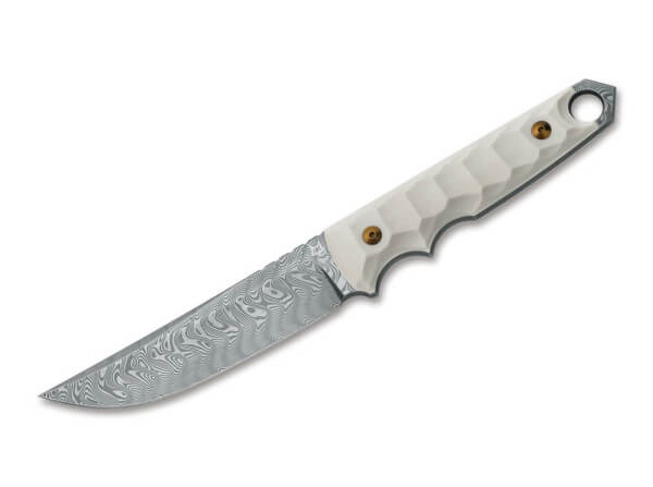 Fixed Blade Knives, White, Damascus, Elforyn