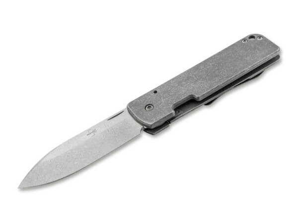Pocket Knife, Grey, Nail Nick, Framelock, M390, Titanium