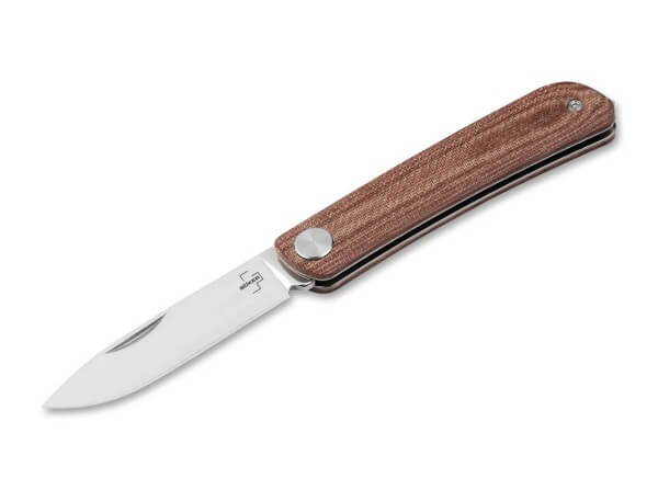 Pocket Knife, Brown, Nail Nick, Slipjoint, 12C27, Micarta